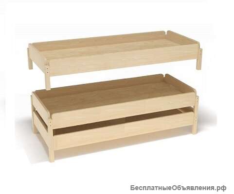 Эко-кровать детская штабелируемая (массив)