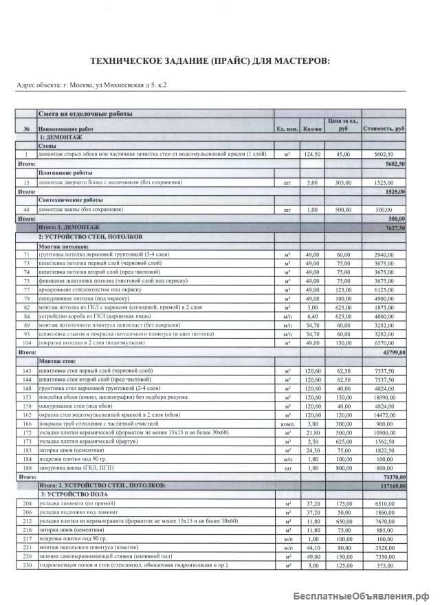 Ремонт квартиры (49 кв.м.) под ключ