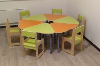 Комплект Стол Ромашка+6 стульев (цветные)