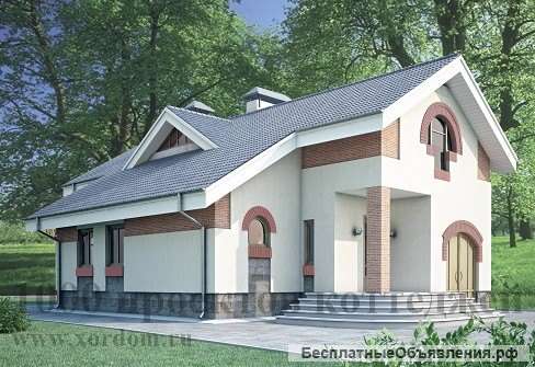 Двухэтажный кирпичный дом в стиле модерн с гаражом