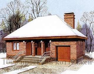 Проект двухэтажного кирпичного дома с гаражом на 220 кв. м.