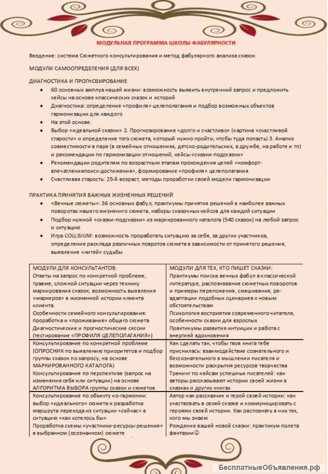 УЧЕБНЫЙ КУРС онлайн "Сюжетное консультирование". КОУЧИНГ