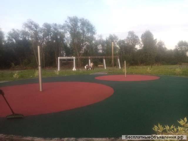 Укладка резиновой крошкой и заборы под ключ