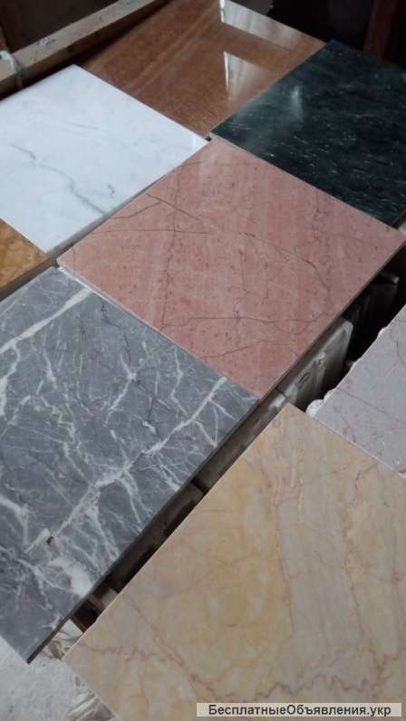 Мрамор торжественный. Облицовочные плитка и слябы в складе. Значительное количество цветов и расцвет