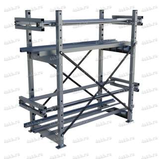 Большой двухъярусный сейсмоустойчивый аккумуляторный стеллаж