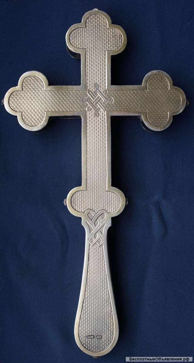 Старинный напрестольный (водосвятный крест). Серебро «84». Мастер «ИA». Россия, Москва, 1880-е гг.