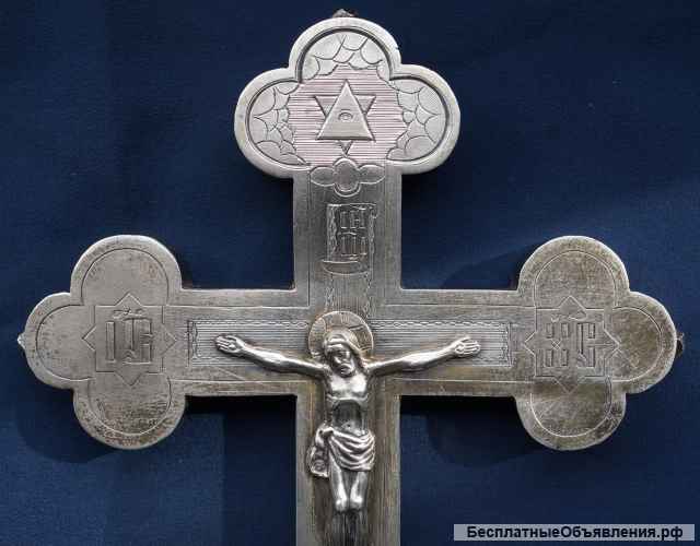 Старинный напрестольный (водосвятный крест). Серебро «84». Мастер «ИA». Россия, Москва, 1880-е гг.