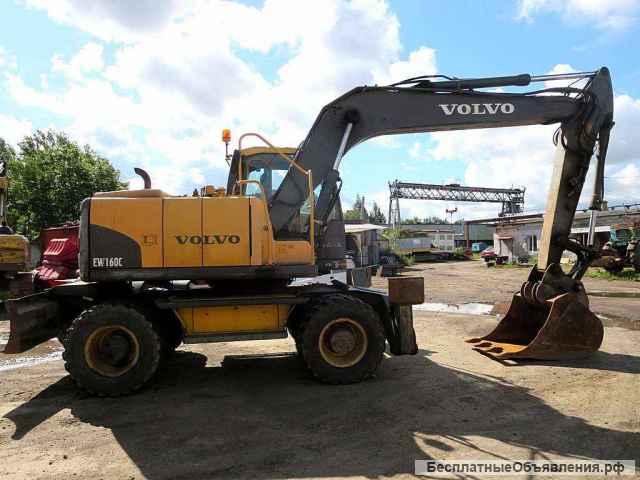 Колесный экскаватор Volvo 160, макс опции, 2 ковша