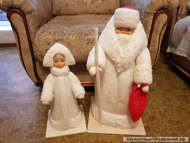 Дед мороз и снегурочка ватные