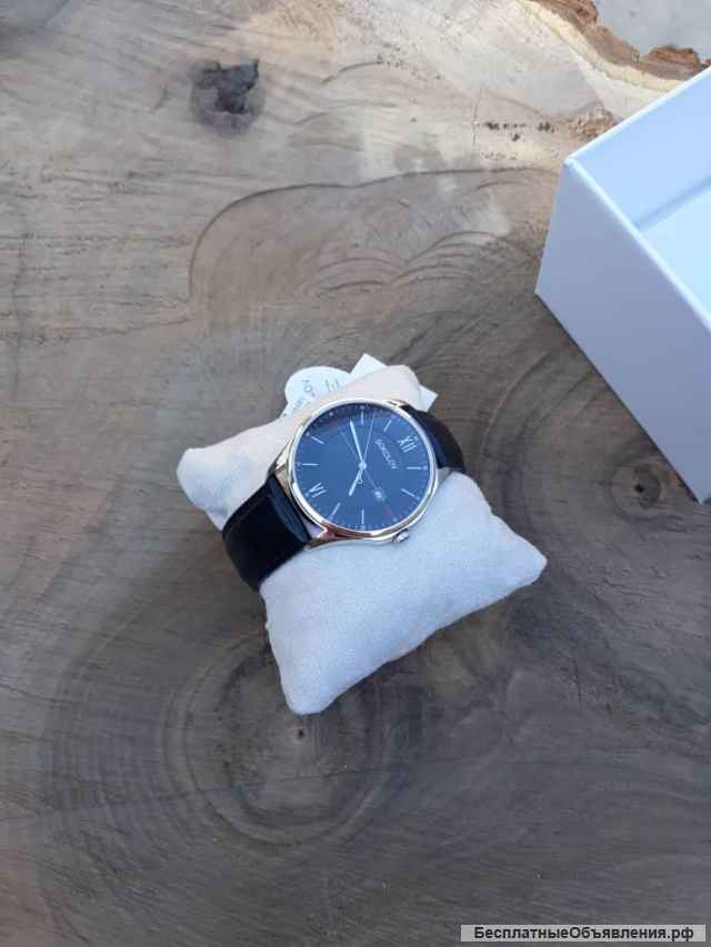 Серебряные часы Бренд Соколов с пломбой с ценниками, ремешок Телячья кожа, новые