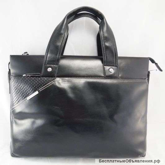 Мужская сумка из кожи - Bally black gloss
