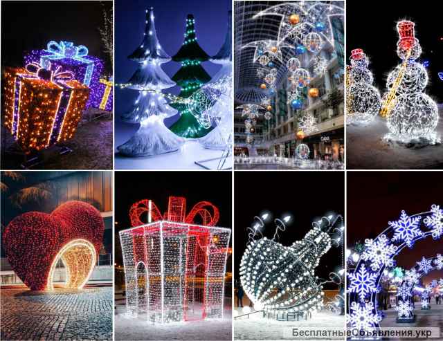 Новогодние декорации для торговых центров от производителей
