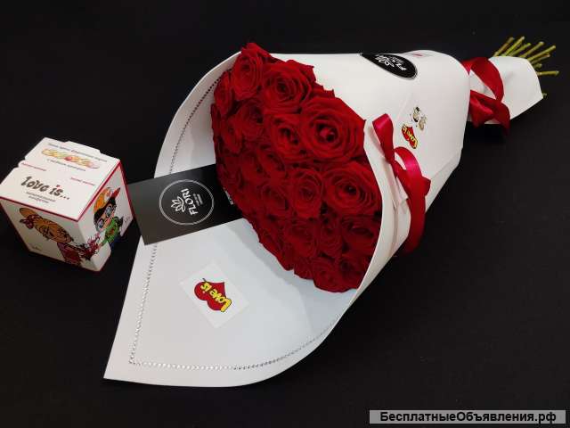 Розы в Липецке букет "LOVE is."