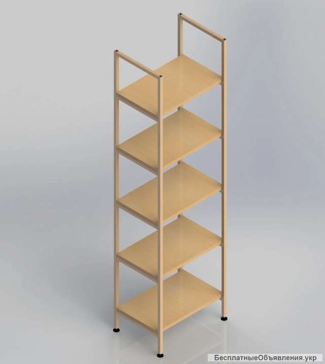 Стеллаж металлический в стиле ЛОФТ 5 полок для книг