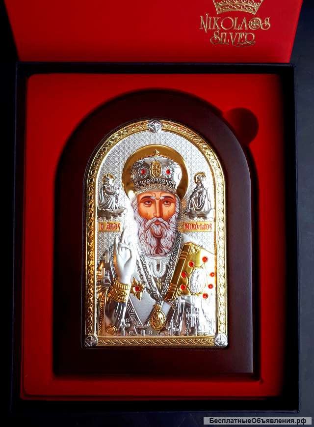 Освещённая на мощах Икона Святого Николая Чудотворца из Бари