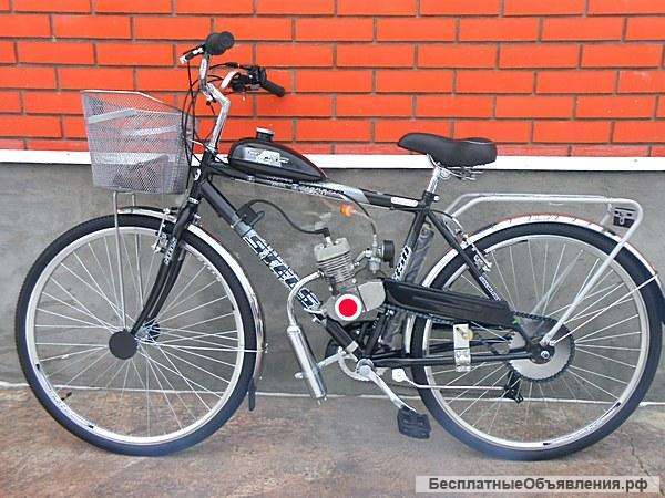 Велосипед с бензомотором F80 колесо 28