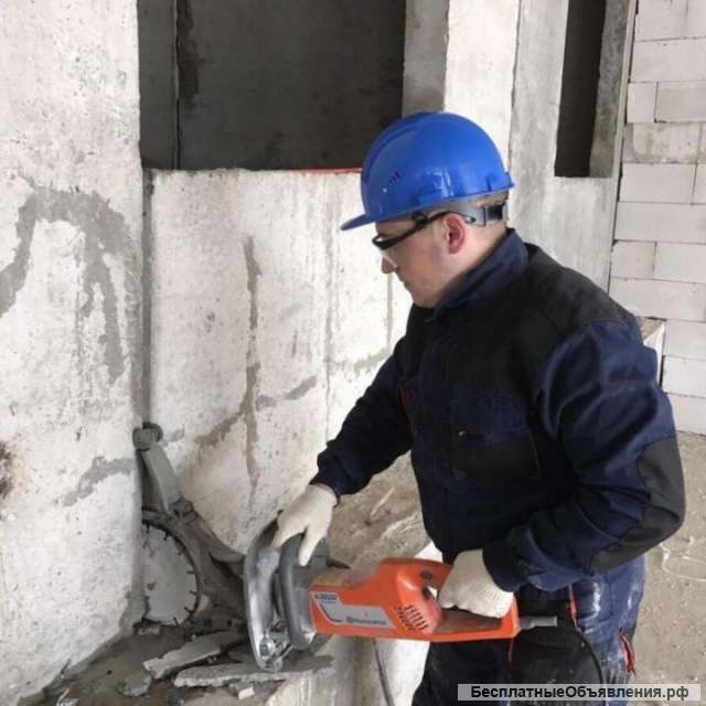 Алмазная резка бетона кирпича