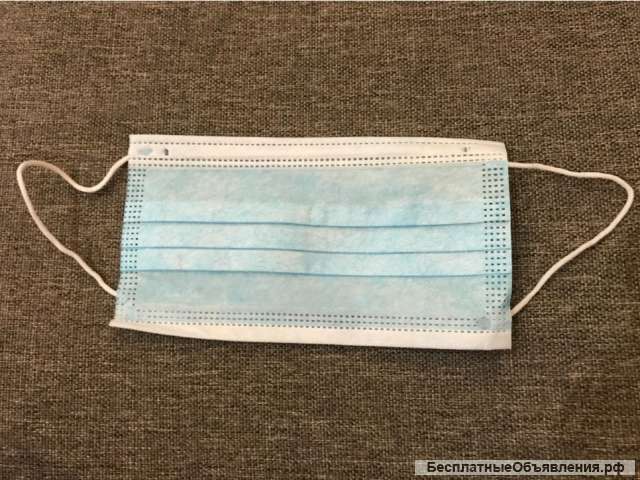 Маски медицинские одноразовые из нетканых материалов, трехслойные