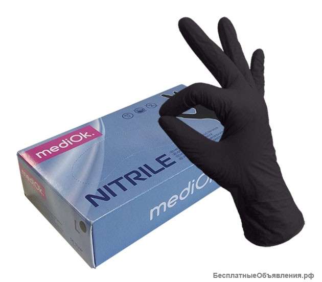 MediOk Перчатки нитриловые неопудренные черные
