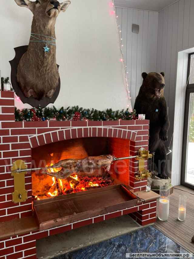 Накладной фасадный вертел для кирпичного барбекю