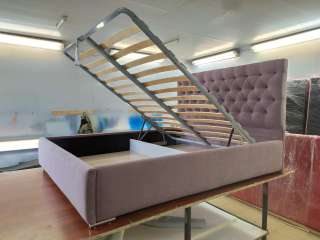 Кровать на заказ с мягким изголовьем артикул K-1