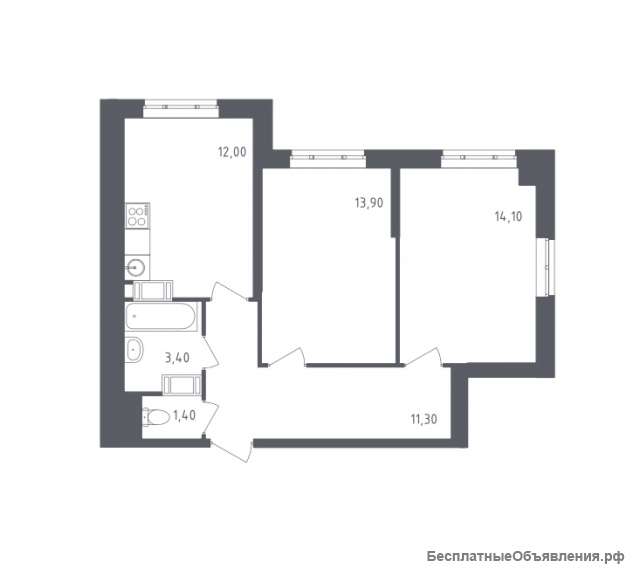 2-х комнатная квартира