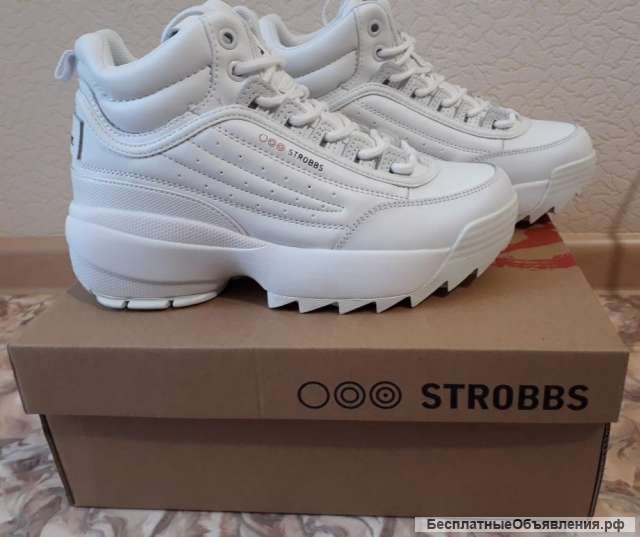 Кроссовки белые зимние новые бренд Strobbs
