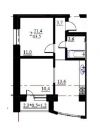 Классная квартира 44 м2