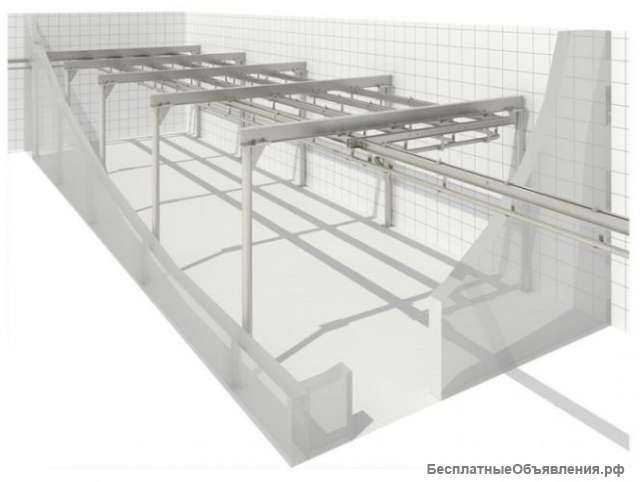 Подвесной трубчатый путь для линии убоя