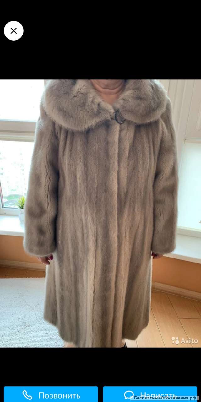 Голубая норковая шуба