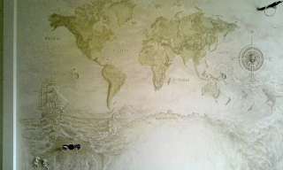 Барельеф Карта мира на стене