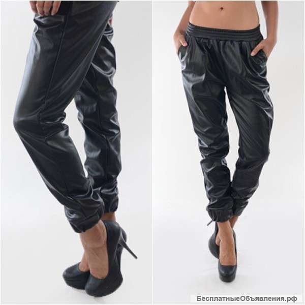 Джоггеры (брюки) женские из эко кожи
