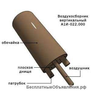 Воздухосборник вертикальный и горизонтальный с плоским и элептическим днищем А1И