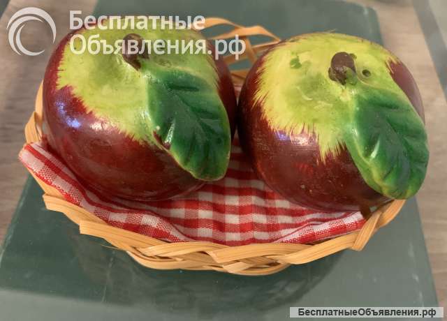 Винтаж: набор для специй «Яблоки» на плетёнке