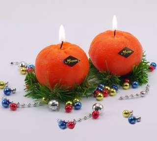 Декоративная свеча «Два новогодних мандарина»