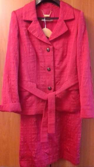 Костюм красный Marina Rinaldi на подкладке, размер 50-52 (21)