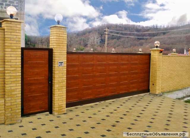Ворота Откатные, автоматические + калитка