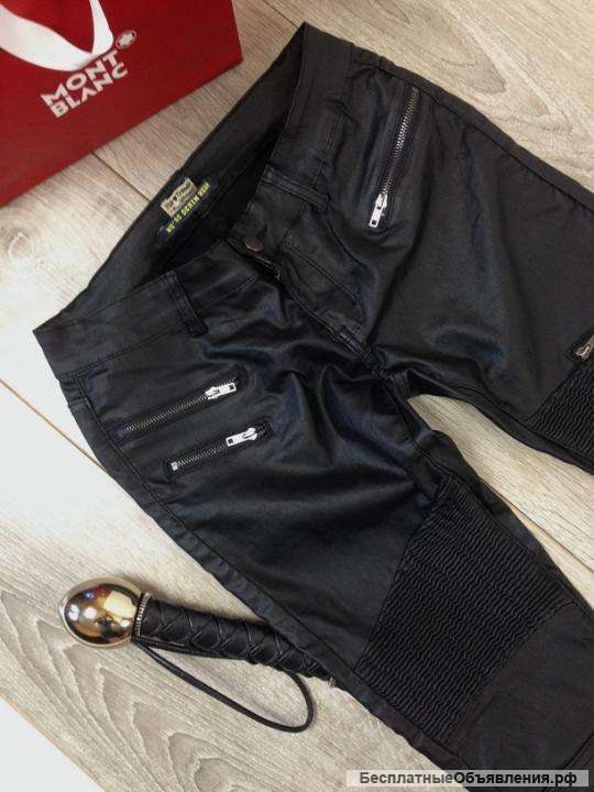 Джинсы под кожу "Top trends" б.у size 40