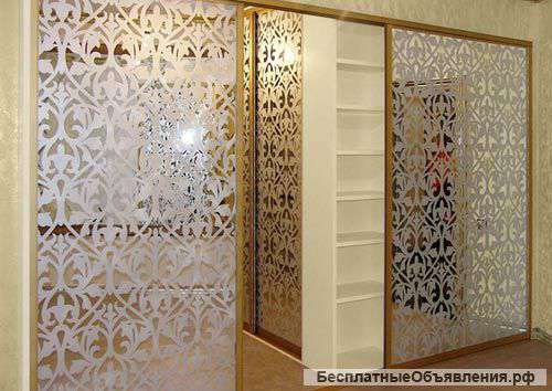 Двери купе (пескоструйный рисунок)