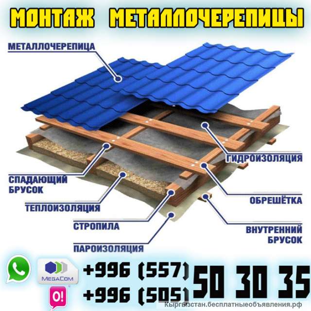 Монтаж металлочерепицы