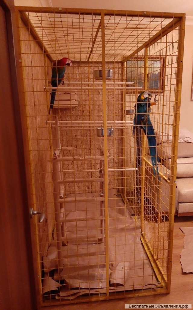 Клетка-вольер для больших птиц- попугаев. сов, ворон.