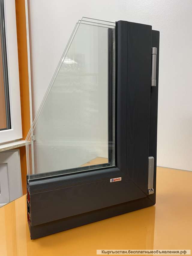 Окна из Казахского профиля GALWIN цвет «антрацит»