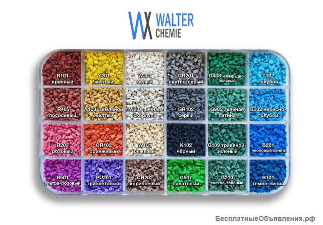 Цветная каучуковая крошка EPDM (ЭПДМ), производство Китай