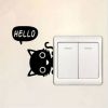 Наклейка для переключателей, розеток Cat, Hello 2 шт