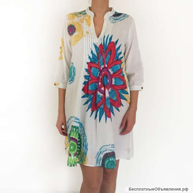 Туника пляжная (Индия) с принтом "яркость лета"