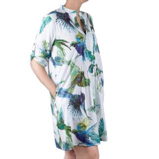 Туника пляжная (Индия) с принтом "райские птицы"