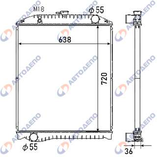 Радиатор охлаждения двигателя HINO RANGER 1999