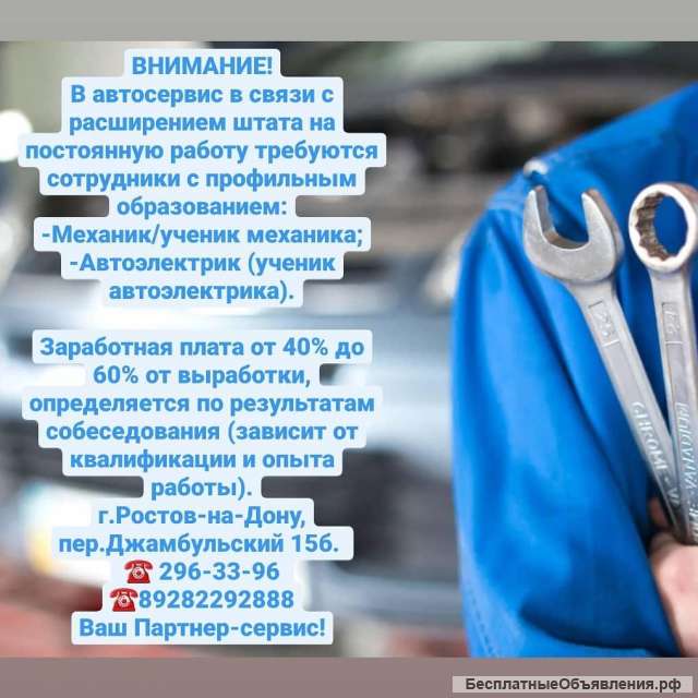 Требуется Автомеханик
