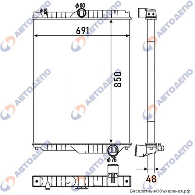 NISSAN UD 1998- Радиатор охлаждения двигателя (арт. NI-0450-48-K)