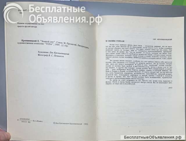 Раритет: Евгений Кропивницкий. Земной уют. Избранные Стихи